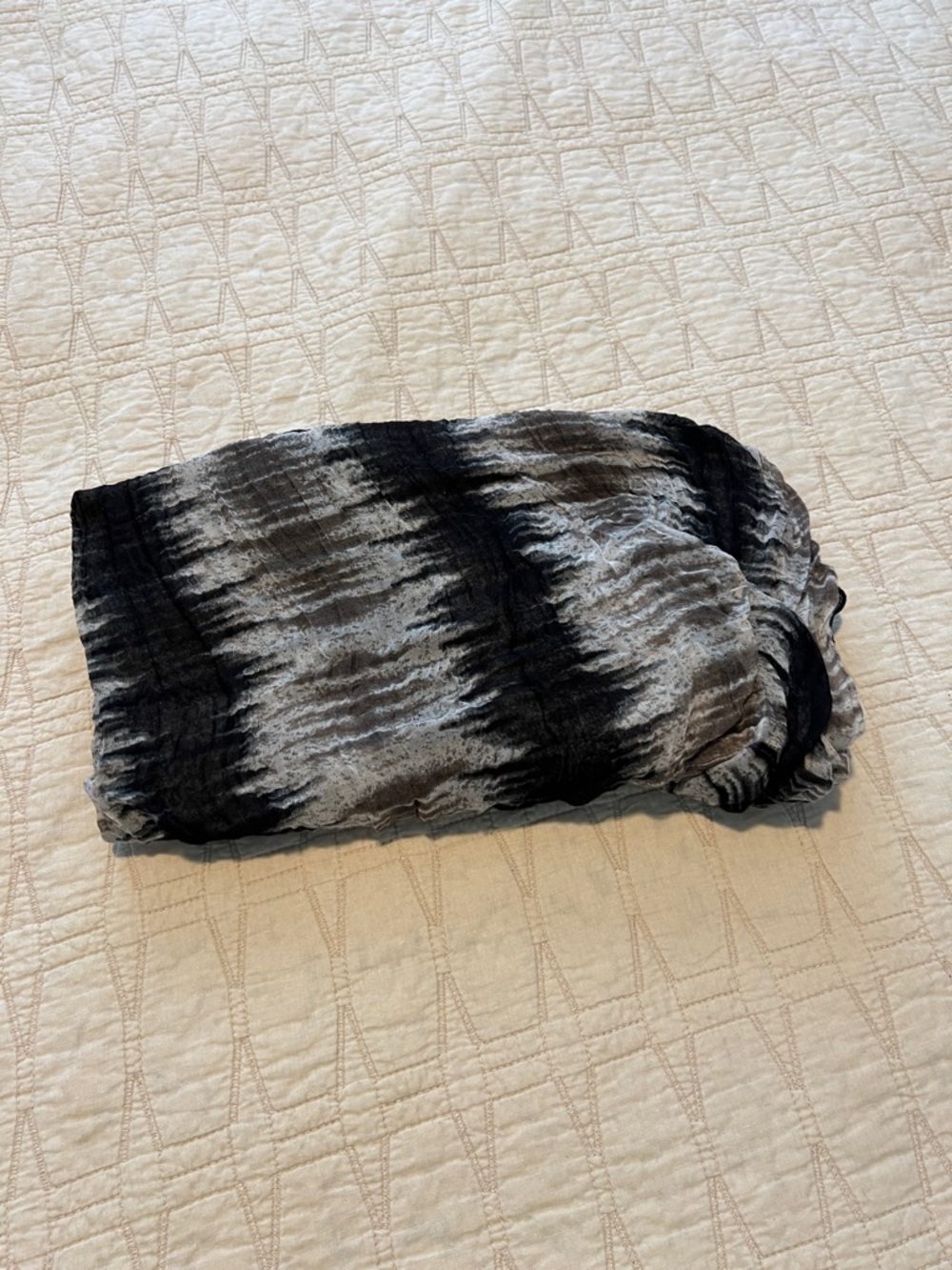 Black and grey infinity scarf